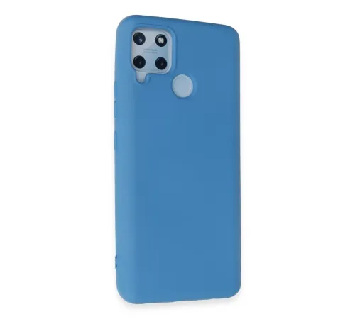 Realme C15 Kılıf Nano içi Kadife Silikon - Mavi