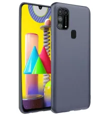 Samsung M31 Kılıf Nano içi Kadife Silikon - Gri
