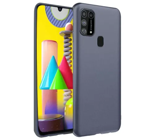 Samsung M31 Kılıf Nano içi Kadife Silikon - Gri