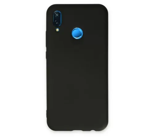 Huawei P20 Lite Kılıf Nano içi Kadife Silikon - Siyah
