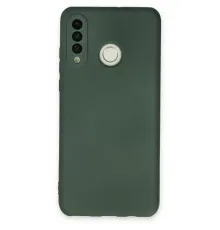 Huawei P30 Lite Kılıf Nano içi Kadife Silikon - Koyu Yeşil