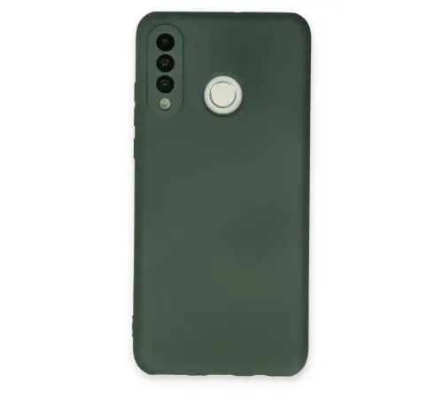 Huawei P30 Lite Kılıf Nano içi Kadife Silikon - Koyu Yeşil