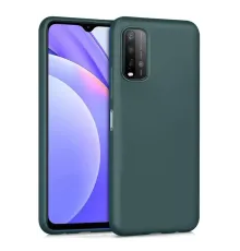 Redmi 9T Kılıf Nano içi Kadife Silikon - Koyu Yeşil