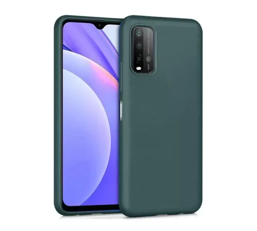 Redmi 9T Kılıf Nano içi Kadife Silikon - Koyu Yeşil