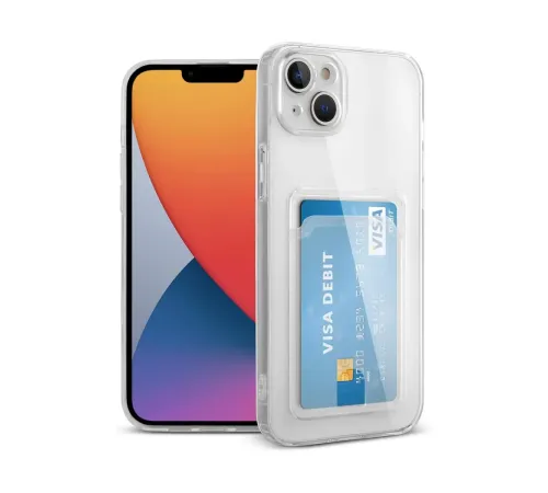 Apple iPhone 15 Kılıf Kart Şeffaf Silikon - Şeffaf