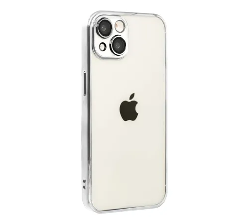 Apple iPhone 15 Lensli Silikon - Gümüş