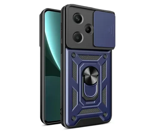 Xiaomi Redmi Note 13 Pro Plus Kılıf Pars Lens Yüzüklü Silikon - Lacivert