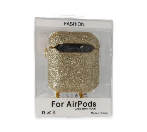 Apple Airpods 2 (2.nesil) Spell Simli Kılıf - Gold