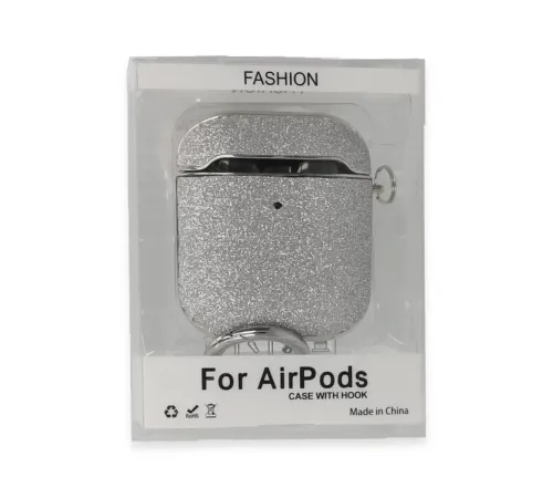 Apple Airpods 2 (2.nesil) Spell Simli Kılıf - Gümüş