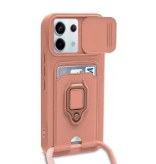 Xiaomi Redmi Note 13 Pro 5G Kılıf Zuma Kartvizitli Yüzüklü Silikon - Pembe