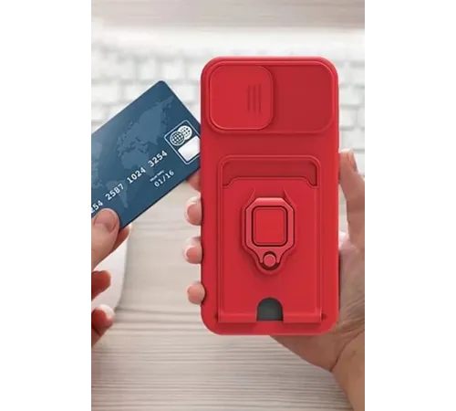 Xiaomi Redmi Note 13 Pro 5G Kılıf Zuma Kartvizitli Yüzüklü Silikon - Lila