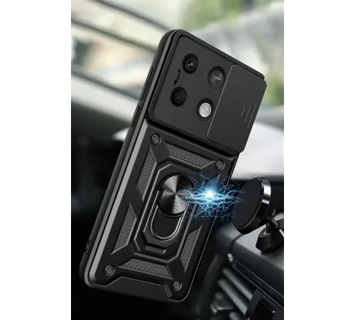 Xiaomi Poco M6 Pro 4G Kılıf Pars Lens Yüzüklü Silikon - Gold