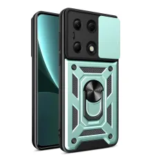 Xiaomi Poco M6 Pro 4G Kılıf Pars Lens Yüzüklü Silikon - Yeşil