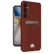 Samsung Galaxy A55 5G Kılıf Kelvin Kartvizitli Silikon - Bordo