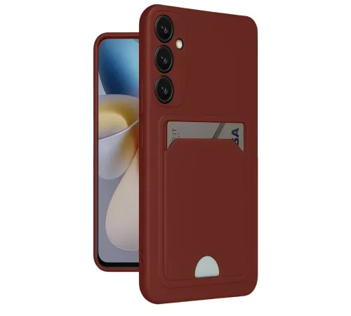 Samsung Galaxy A55 5G Kılıf Kelvin Kartvizitli Silikon - Bordo