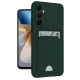 Samsung Galaxy A55 5G Kılıf Kelvin Kartvizitli Silikon - Koyu Yeşil