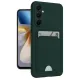 Samsung Galaxy A55 5G Kılıf Kelvin Kartvizitli Silikon - Koyu Yeşil