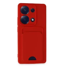 Xiaomi Redmi Note 13 Pro 4G Kılıf Kelvin Kartvizitli Silikon - Kırmızı