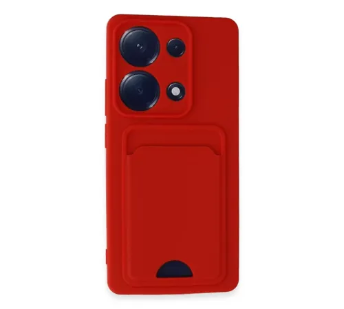 Xiaomi Redmi Note 13 Pro 4G Kılıf Kelvin Kartvizitli Silikon - Kırmızı