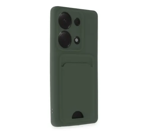 Xiaomi Redmi Note 13 Pro 4G Kılıf Kelvin Kartvizitli Silikon - Koyu Yeşil