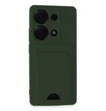 Xiaomi Redmi Note 13 Pro 4G Kılıf Kelvin Kartvizitli Silikon - Koyu Yeşil