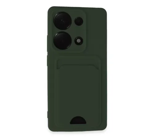 Xiaomi Redmi Note 13 Pro 4G Kılıf Kelvin Kartvizitli Silikon - Koyu Yeşil