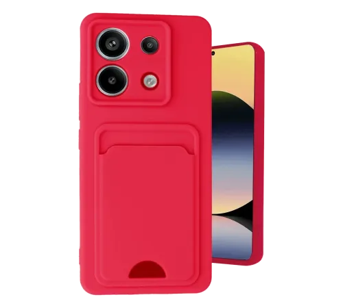 Xiaomi Redmi Note 13 Pro 5G Kılıf Kelvin Kartvizitli Silikon - Kırmızı