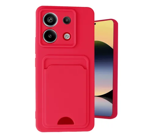 Xiaomi Redmi Note 13 Pro 5G Kılıf Kelvin Kartvizitli Silikon - Kırmızı