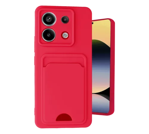 Xiaomi Redmi Note 13 Pro 5G Kılıf Kelvin Kartvizitli Silikon - Kırmızı