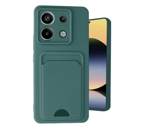 Xiaomi Redmi Note 13 Pro 5G Kılıf Kelvin Kartvizitli Silikon - Koyu Yeşil