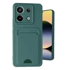 Xiaomi Redmi Note 13 Pro 5G Kılıf Kelvin Kartvizitli Silikon - Koyu Yeşil