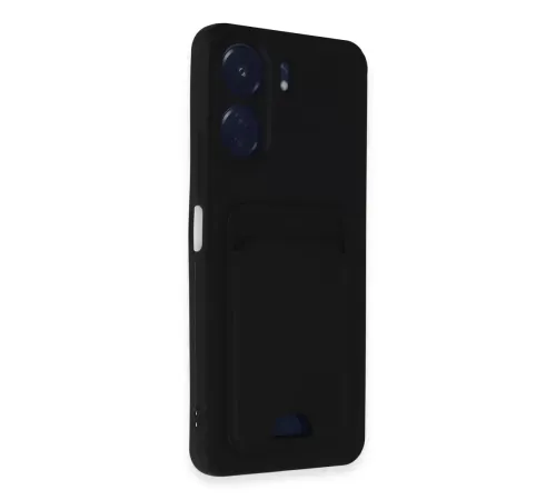 Xiaomi Redmi 13C Kılıf Kelvin Kartvizitli Silikon - Siyah