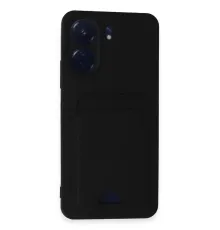 Xiaomi Redmi 13C Kılıf Kelvin Kartvizitli Silikon - Siyah