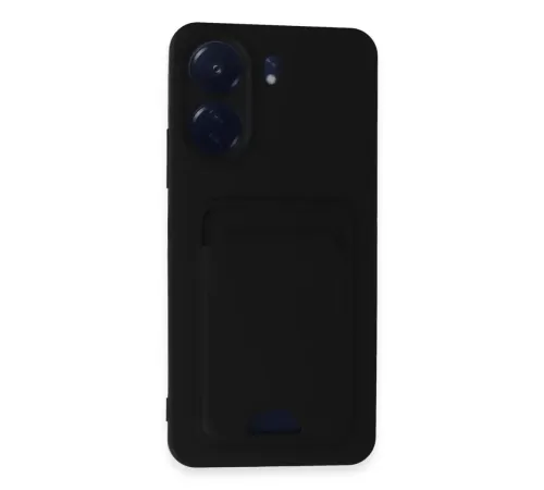 Xiaomi Redmi 13C Kılıf Kelvin Kartvizitli Silikon - Siyah