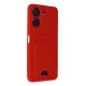 Xiaomi Redmi 13C Kılıf Kelvin Kartvizitli Silikon - Kırmızı