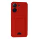 Xiaomi Redmi 13C Kılıf Kelvin Kartvizitli Silikon - Kırmızı