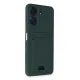 Xiaomi Redmi 13C Kılıf Kelvin Kartvizitli Silikon - Koyu Yeşil