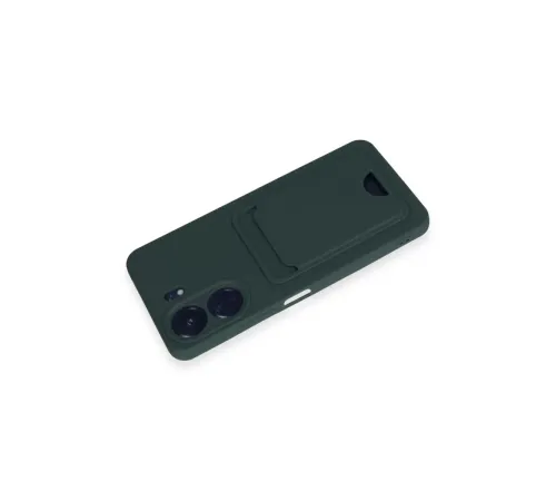 Xiaomi Redmi 13C Kılıf Kelvin Kartvizitli Silikon - Koyu Yeşil