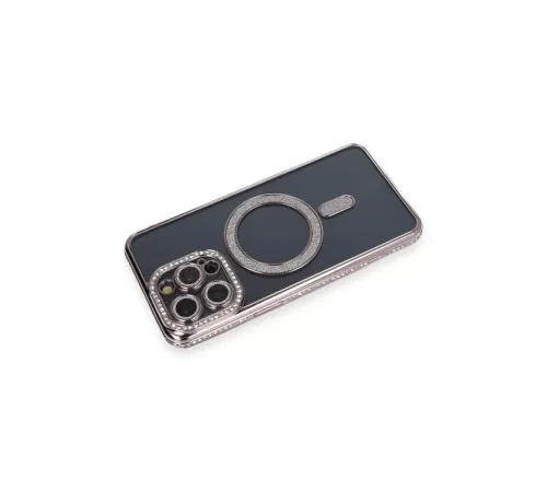 Apple iPhone 14 Pro Kılıf Joke Simli Magneticsafe Kılıf - Gri