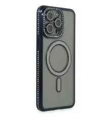 Apple iPhone 14 Pro Kılıf Joke Simli Magneticsafe Kılıf - Lacivert