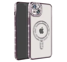 Apple iPhone 14 Kılıf Joke Simli Magneticsafe Kılıf - Pembe