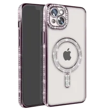 Apple iPhone 14 Kılıf Joke Simli Magneticsafe Kılıf - Pembe