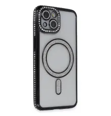 Apple iPhone 13 Kılıf Joke Simli Magneticsafe Kılıf - Siyah
