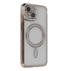 Apple iPhone 13 Kılıf Joke Simli Magneticsafe Kılıf - Gold