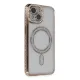 Apple iPhone 13 Kılıf Joke Simli Magneticsafe Kılıf - Gold