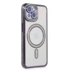 Apple iPhone 13 Kılıf Joke Simli Magneticsafe Kılıf - Derin Mor