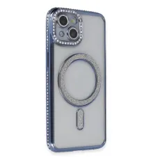 Apple iPhone 13 Kılıf Joke Simli Magneticsafe Kılıf - Mavi