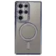 Samsung Galaxy S24 Ultra Kılıf Joke Simli Magneticsafe Kılıf - Mavi