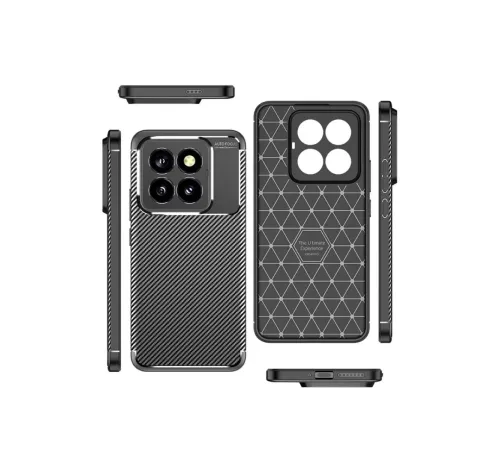 Xiaomi Mi 14T Pro Kılıf Auto Focus Karbon Kapak - Siyah