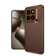 Xiaomi Mi 14T Pro Kılıf Auto Focus Karbon Kapak - Kahverengi
